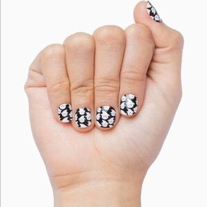 Black and White ghost Nails. Press on Nail Art, Short.